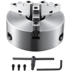 VEVOR 3-Jaw Lathe Chuck, 8 Inch (200 mm), Self-Centering Chuck with 2 1/4 in-8 Threaded Backing Plate, 0.16-7.87 in (4-200 mm) Clamping Range with T-wrench Screws, HT300 Material, for Wood Metal Lathe(10 inches)