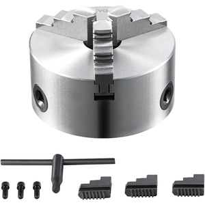 VEVOR 3-Jaw Lathe Chuck, 8”, Self-Centering Lathe Chuck, 0.16-8 in/4-200 mm Clamping Range with T-key Fixing Screws Hexagon Wrench, for Lathe 3D Printer Machining Center Milling Drilling Machine(6 In)
