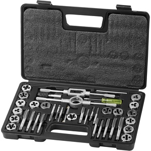 VEVOR 40 pcs Tap and Die Set, Metric Size M3-M12 Rethreading Tapping Tools Kit, Made of Durable Bearing Steel, Includes Full Accessories and Storage Case, for Internal and External Thread Cutting(40PC)