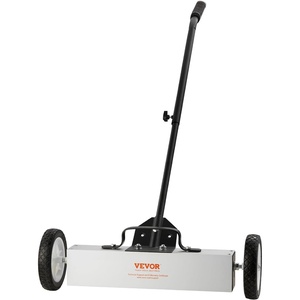 VEVOR 45Lbs Rolling Magnetic Sweeper with Wheels, Push-Type Magnetic Pick Up Sweeper, 18-inch Large Magnet Pickup Lawn Sweeper, Magnet with Telescoping Handle, Easy Cleanup of Workshop Garage Yard(18 Inch（45LBS))