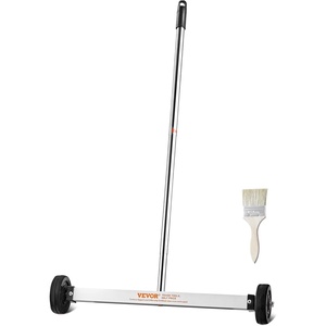 VEVOR 45Lbs Rolling Magnetic Sweeper with Wheels, Push-Type Magnetic Pick Up Sweeper, 18-inch Large Magnet Pickup Lawn Sweeper, Magnet with Telescoping Handle, Easy Cleanup of Workshop Garage Yard(17 Inch（10LBS))