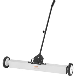 VEVOR 50Lbs Rolling Magnetic Sweeper with Wheels, Push-Type Magnetic Pick Up Sweeper, 24-inch Large Magnet Pickup Lawn Sweeper with Telescoping Handle, Easy Cleanup of Workshop Garage Yard(36 inch)