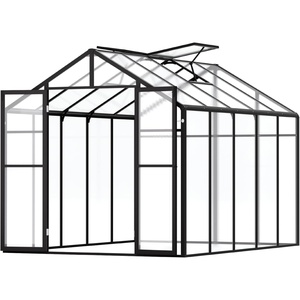 VEVOR 6 x 4 FT Polycarbonate Greenhouse, Heavy Duty Outdoor Green House with Adjustable Vent & Push-Pull Lockable Door, Quick Setup, Aluminum Frame Walk-in Greenhouse Sunroom for Outside Garden Lawn(8*10 Ft)