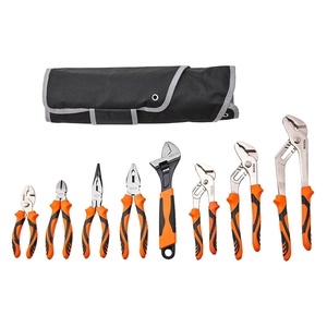 VEVOR 8-Piece Pliers Set, High Carbon Steel – 12″, “10”, “8” Groove & Linesman’s Pliers & Adjustable Wrench & Tool Bag(8-PCS)