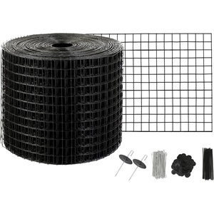VEVOR 8inch x 98ft Critter Guard for Solar Panels, PVC Coated Wire Mesh Roll Kit with 50pcs Ties for Pigeon Deterrent, Bird, Squirrel Proof, Black(6in x 50ft with 50pcs Fasteners 50pcs Tie Wires)