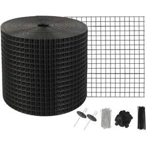 VEVOR 8inch x 98ft Critter Guard for Solar Panels, PVC Coated Wire Mesh Roll Kit with 50pcs Ties for Pigeon Deterrent, Bird, Squirrel Proof, Black(6in x 98ft with 100pcs Fasteners  50pcs Tie Wires)