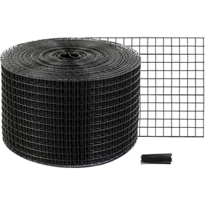 VEVOR 8inch x 98ft Critter Guard for Solar Panels, PVC Coated Wire Mesh Roll Kit with 50pcs Ties for Pigeon Deterrent, Bird, Squirrel Proof, Black(8in x 98ft with 50pcs Tie Wires)