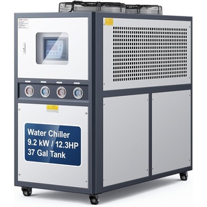 VEVOR Air Cooled Water Chiller, 5 Ton Portable, 5HP/3.75KW Compressor Motor, 53L Capacity Stainless Steel Water Tank, Finned Condenser with Micro-Computer Control, Industrial Chiller for Cooling Water(12.3 HP Compressor)