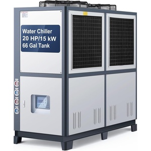 VEVOR Air Cooled Water Chiller, 5 Ton Portable, 5HP/3.75KW Compressor Motor, 53L Capacity Stainless Steel Water Tank, Finned Condenser with Micro-Computer Control, Industrial Chiller for Cooling Water(25 HP Compressor)