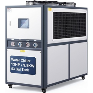 VEVOR Air Cooled Water Chiller, 5 Ton Portable, 5HP/3.75KW Compressor Motor, 53L Capacity Stainless Steel Water Tank, Finned Condenser with Micro-Computer Control, Industrial Chiller for Cooling Water(16.67 HP Compressor)