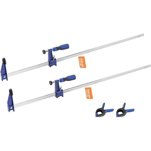 VEVOR Bar Clamps for Woodworking, 2-Pack 12 inch and 2-Pack 6 inch, One-Handed Clamp/Spreader, Quick-Grip F-Clamp with 154 lbs Load Limit, Premium Plastic and Steel, for Woodworking Metal working(Medium-Duty)