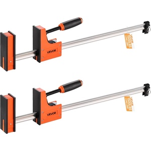 VEVOR Bar Clamps for Woodworking, 2-Pack 24 inch Parallel Clamp Set, F-Clamp with 1500 lbs Load Limit, Even Pressure, High-strength Plastic and Carbon Steel, for Woodworking Metal Working, Orange(36″)