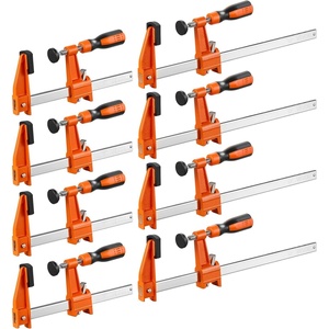 VEVOR Bar Clamps for Woodworking, 8-Pack, 6″ and 12″ F Clamps, 600 lbs Load Limit, with Plastic Pad and Self-Locking Design, Malleable Iron and Carbon Steel, for Wood Working and Metal Working