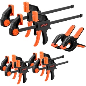 VEVOR Bar Clamps for Woodworking, 8-Pack, 6″ and 12″, with Spring Clamps, One-Handed Clamp/Spreader, 154 lbs Load Limit, Quick Release, Self-Locking Design, for Wood Working and Metal Working