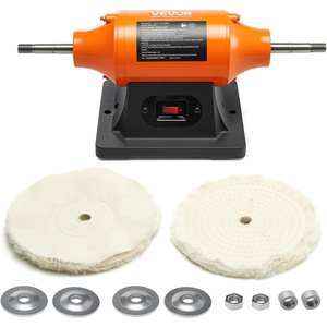 VEVOR Bench Buffer Polisher, 1/2HP Polishing Buffing Machine, 0 to 8000RPM Benchtop Polisher Grinder with 4″ Cloth Wheel, 3″ Grinding Wheel & 3″ Fiber Wheel for Metal, Jewelry, Wood and Plastic(3/4HP-8inch)