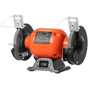VEVOR Bench Grinder, 6-in Single Speed, 3450RPM High-Speed Table Grinders with 450W 3.8A 3/5Hp Induction Motor, 36/60-Grit Grinding Wheel & Adjustable Eye Shield for Fast Sharpening Grinding(6 Inch Low-Speed)