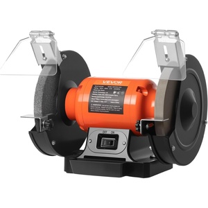 VEVOR Bench Grinder, 6-in Single Speed, 3450RPM High-Speed Table Grinders with 450W 3.8A 3/5Hp Induction Motor, 36/60-Grit Grinding Wheel & Adjustable Eye Shield for Fast Sharpening Grinding(8 Inch High-Speed)