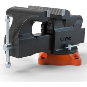 VEVOR Bench Vise, 4.5-inch Jaw Width 3.3-inch Jaw Opening, 240-Degree Swivel Locking Base Multipurpose Vise w/Anvil, Heavy Duty Cast Iron Workbench Vise w/Bolts & Nuts, for Drilling, Pipe Cutting | for Drilling Grinding Cutting, with Large Anvil Area, Multipurpose Workbench Vise, Heavy Duty Cast Iron, with Bolts & Nuts(6-inch)