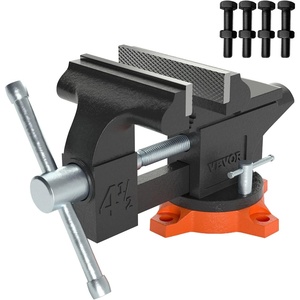VEVOR Bench Vise, 4.5-inch Jaw Width 3.3-inch Jaw Opening, 240-Degree Swivel Locking Base Multipurpose Vise w/Anvil, Heavy Duty Cast Iron Workbench Vise w/Bolts & Nuts, for Drilling, Pipe Cutting | for Drilling Grinding Cutting, with Large Anvil Area, Multipurpose Workbench Vise, Heavy Duty Cast Iron, with Bolts & Nuts(4.5 Inch)