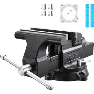 VEVOR Bench Vise, 4.5-inch Jaw Width 3.3-inch Jaw Opening, 240-Degree Swivel Locking Base Multipurpose Vise w/Anvil, Heavy Duty Cast Iron Workbench Vise w/Bolts & Nuts, for Drilling, Pipe Cutting | for Drilling Grinding Cutting, with Large Anvil Area, Multipurpose Workbench Vise, Heavy Duty Cast Iron, with Bolts & Nuts(10inch)