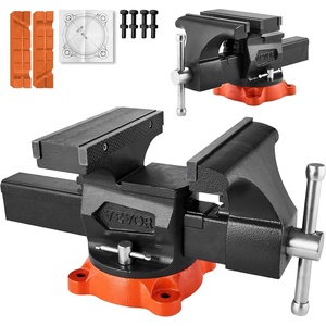 VEVOR Bench Vise, 5.5″ Jaw Width, 5.5″ Max Jaw Opening Multipurpose Vise with 360° Swivel Locking Base, 2.8″ Throat Depth, Heavy Duty Ductile Iron Workbench Vise, Two-Way Jaws for Clamping Round Pipes(8inch)