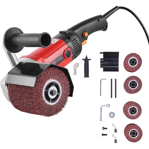 VEVOR Burnishing Polishing Machine, 1200W 6 Variable Speed Surface Conditioning Tool, Handheld Electric Metal Burnishing Machine with 4 Fiber Polishing Wheels for Stainless Steel, Non-Ferrous Metals(GX5088)