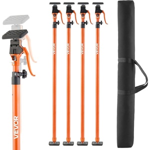VEVOR Cabinet Jack Support Pole, 2-Pack, 20.8-45.3 Inch Steel Telescopic Quick Support Rod, Adjustable 3rd Hand System up to 154 lbs Capacity for Installing Cabinets, Lifting Drywall, Cargo Bars(49.2″-114.6″ 4PC)