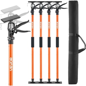 VEVOR Cabinet Jack Support Pole, 2-Pack, 45.7-114.2 Inch Steel Telescopic Quick Support Rod, Adjustable 3rd Hand System up to 154 lbs Capacity for Installing Cabinets, Lifting Drywall, Cargo Bars(4 PCS)