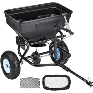 VEVOR Compost Spreader, 24 in Wide Peat Moss Spreader with T Shaped Handle, 3 Heights Adjustable, Powder-Coated Steel Garden Peat Moss Roller, Heavy Duty Grass Seed Spreaders for Planting Seeding(White Hubs + Black Components)
