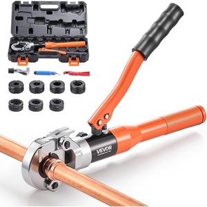VEVOR Copper Pipe Crimping Tool, Hydraulic Driven Press Tool with 1/2″, 3/4″, 1″ VUS Jaws, Copper Tube Fittings Pipe Crimpers for Narrow Spaces and Tee Fittings(Square)
