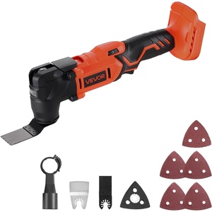 VEVOR Cordless Oscillating Tool, 20V Multitool Oscillating Tool with 6 Variable Speeds 8500-17000 OPM, 3.2° Oscillating Angle, 8PCS Saw Accessories & LED Work Light (Battery Pack Not Included)(20V-A)