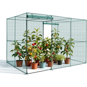 VEVOR Crop Cage, 3.9 x 3.9 x 5.9 ft Plant Protection Tent with Zippered Door, Wind-Resistant Tall Crop Cage, Easy to Install, Outdoor Raised Bed Cover, Tomato Plant Netting for Garden Patio Lawn(9.5 x 6.36 x 6.36Ft-Square)