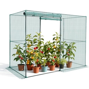 VEVOR Crop Cage, 3.9 x 3.9 x 5.9 ft Plant Protection Tent with Zippered Door, Wind-Resistant Tall Crop Cage, Easy to Install, Outdoor Raised Bed Cover, Tomato Plant Netting for Garden Patio Lawn(7.8 x 3.9 x 5.9Ft-Square)