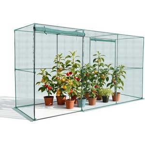 VEVOR Crop Cage, 3.9 x 3.9 x 5.9 ft Plant Protection Tent with Zippered Door, Wind-Resistant Tall Crop Cage, Easy to Install, Outdoor Raised Bed Cover, Tomato Plant Netting for Garden Patio Lawn(11.6 x 3.9 x 6.3Ft-Square)