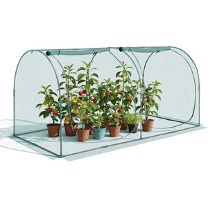 VEVOR Crop Cage, 3.9 x 3.9 x 5.9 ft Plant Protection Tent with Zippered Door, Wind-Resistant Tall Crop Cage, Easy to Install, Outdoor Raised Bed Cover, Tomato Plant Netting for Garden Patio Lawn(8.1 x 3.9 x 3.9Ft-Arch)