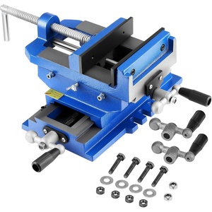 VEVOR Cross Slide Drill Press Vise, 4 Inch Jaw Width, 2 Way X-Y Axis Bench Vise, 3.5 Inch Max Jaw Opening, Heavy Duty Cast Iron, Workbench Vice Clamp, for Woodworking Drilling CNC Milling Machine