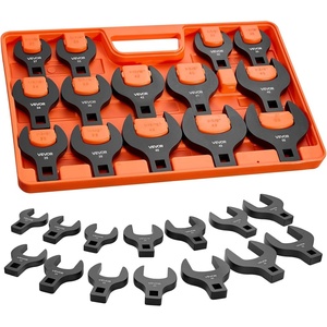 VEVOR Crowfoot Wrench Set, 1/2″ Drive, 14-Piece Metric 27 to 50 mm Crows Foot Wrenches, with Storage Tray, Dual Size Markings on Tools and Tray, for Auto Maintenance or Repairs