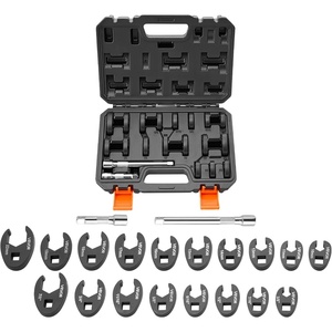 VEVOR Crowfoot Wrench Set, 3/8″ Drive, 20-Piece Metric and SAE Size Flare Nut Crows Foot Wrenches, with Storage Case, Dual Size Markings on Tools and Case, for Auto Maintenance