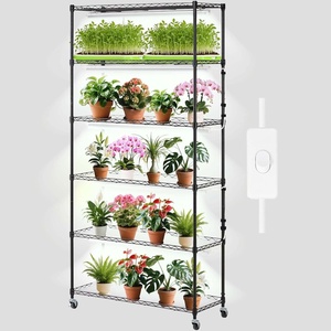 VEVOR DIY Plant Stand with Grow Light, 6-Tier Large Tall Plant Shelf with 192W 5000K Full Spectrum Grow Lights, Indoor Grow Light Shelf with Wheels for Seed Starting 29.5″ L x 13.8″ W x 70.9″ H(Diy Plant Stand With Light)