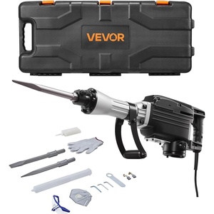 VEVOR Demolition Jack Hammer, 2800 W Powerful Electric Jackhammer, 1200 BPM Concrete Breaker with a Point Chisel, a Flat Chisel, Carrying Case, Gloves, for Concrete, Wall, Brick, Tile and Foundation