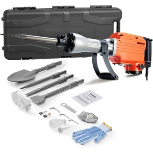 VEVOR Demolition Jack Hammer, MAX 2200W Electric Jackhammer Heavy Duty, 1400 BPM Concrete Breaker 4pcs Chisels Bit Chipping W/Case, Gloves(Orange)