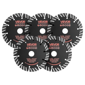 VEVOR Diamond Blades 6.3 inch, 5-Pack Wall Chaser Saw Blade Cutting Blade, 0.87 in Arbor, High-Hardness Diamond Segments, 65Mn Steel Core, Dry Wet Cutting, Clean Edges for Concrete Brick Stone Cement(5-1/4 in)
