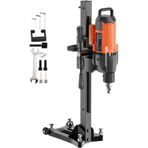 VEVOR Diamond Core Drilling Machine, 10in Wet Concrete Core Drill Rig with Stand Wheels, 750RPM Speed & 1-1/4″ Thread & Lifting Handle, 10in Drilling Diameter for Concrete Brick Block Stone, 2500W(10 Inches)