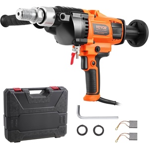 VEVOR Diamond Core Drilling Machine, 8 in Drilling Diameter, Handheld Dry and Wet Concrete Core Drill Rig with 4 Drill Bits, 1075/2300 RPM 2-Speed, UNC1 1/4-7 Thread, for Concrete Brick Stone, 1800W(6.3in Core Drill)