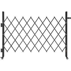 VEVOR Double Folding Security Gate, Lockable Scissor Gate with 360° Swivel Casters, Outdoor Barricade Steel Retractable Gates, for Entry Security, Garage, Warehouse & Pool, 145.67 x 63.19 in (W x H)(66.93“W x 51.57”H)