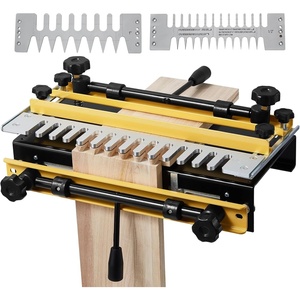 VEVOR Dovetail Jig, 12 in Width, Dove Tailing Router Jigs with 4 Router Bits & 3 Templates, Precise Alignment Dove Tail Jig, Mortise and Tenon Woodworking Tools for Furniture & Wood Cabinet Making | Easy Operation, Sturdy and Durable(Yellow & Silver & Black)