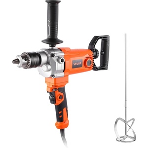 VEVOR Drill Mixer, 1/2 inch Corded Electric Drill Mixer Set, 0-850RPM 5.4A Mixing Drills, Mixing Drills Machine with D-Handle for Drilling & Blending, Handheld Cement Mixers for Fodder, Paint, Cement(5/8inch & 1200W)