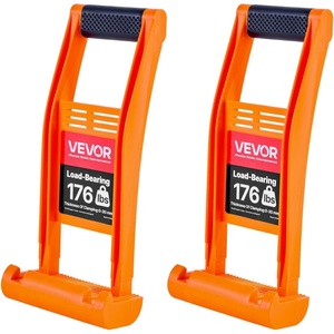 VEVOR Drywall Carrier, 2 Pack Plywood Carriers Handles, ABS Plastic Panel Carrier Tool with 176 lbs Load Bearing, Lift and Carry Panel Mover for Plywood, Drywall, Particleboard, Tempered Glass(Orange)