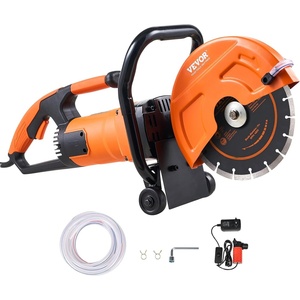 VEVOR Electric Concrete Saw, 12 in, 1800 W Motor Circular Saw Cutter with Max. 4.5 in Adjustable Cutting Depth, Wet Disk Saw Cutter Includes Water Line, Pump and Blade, for Stone, Brick(9 inch)