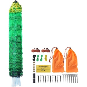 VEVOR Electric Poultry Netting, 48″ H x 168′ L, PE Net Fencing Kit with Posts & Double-Spiked Stakes, Utility Portable Mesh for Chickens, Ducks, Geese, Rabbits, Used in Backyards, Farms, and Ranches(42″H x 164’L)